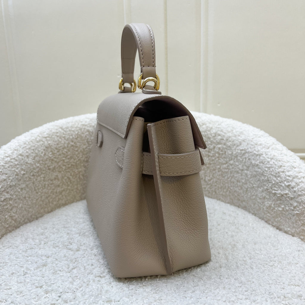 Lv Lockme Ever Mini in Greige Grained Calfkin and LGHW