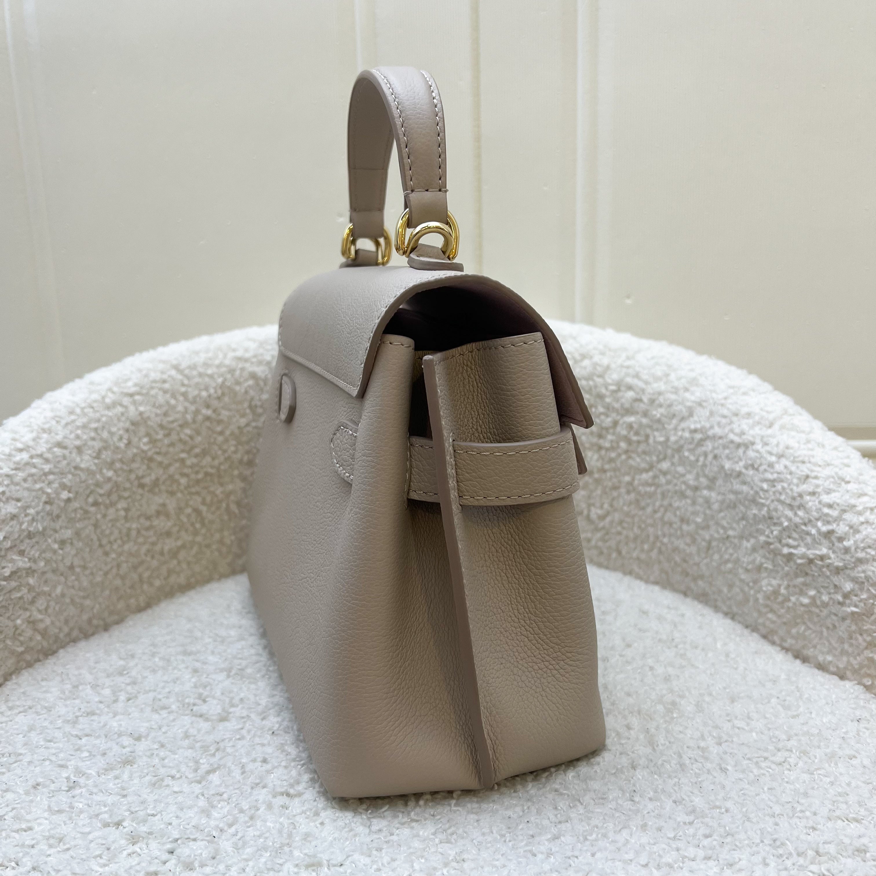 Lv Lockme Ever Mini in Greige Grained Calfkin and LGHW
