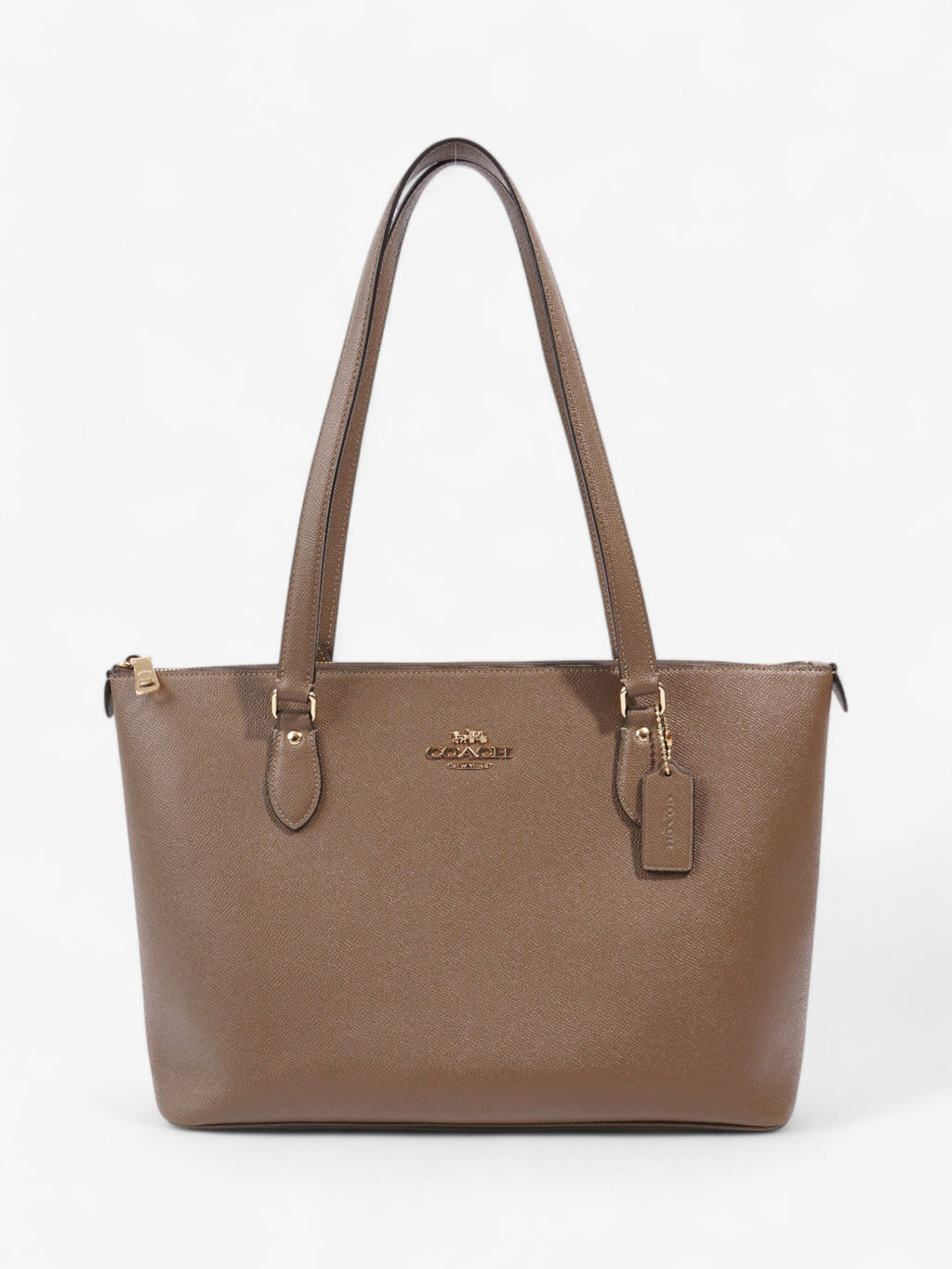 Coach Gallery Tote Light Brown Grained Leather