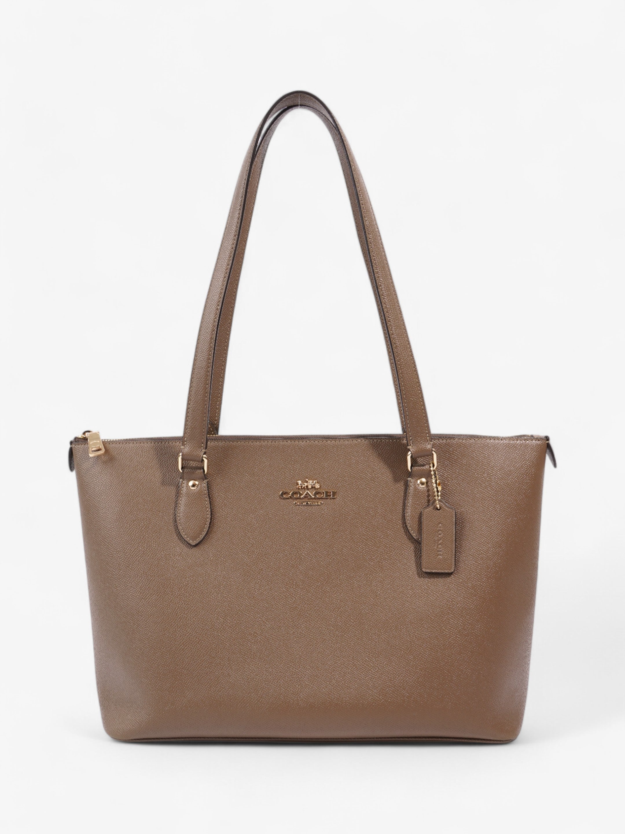 Coach Gallery Tote Light Brown Grained Leather