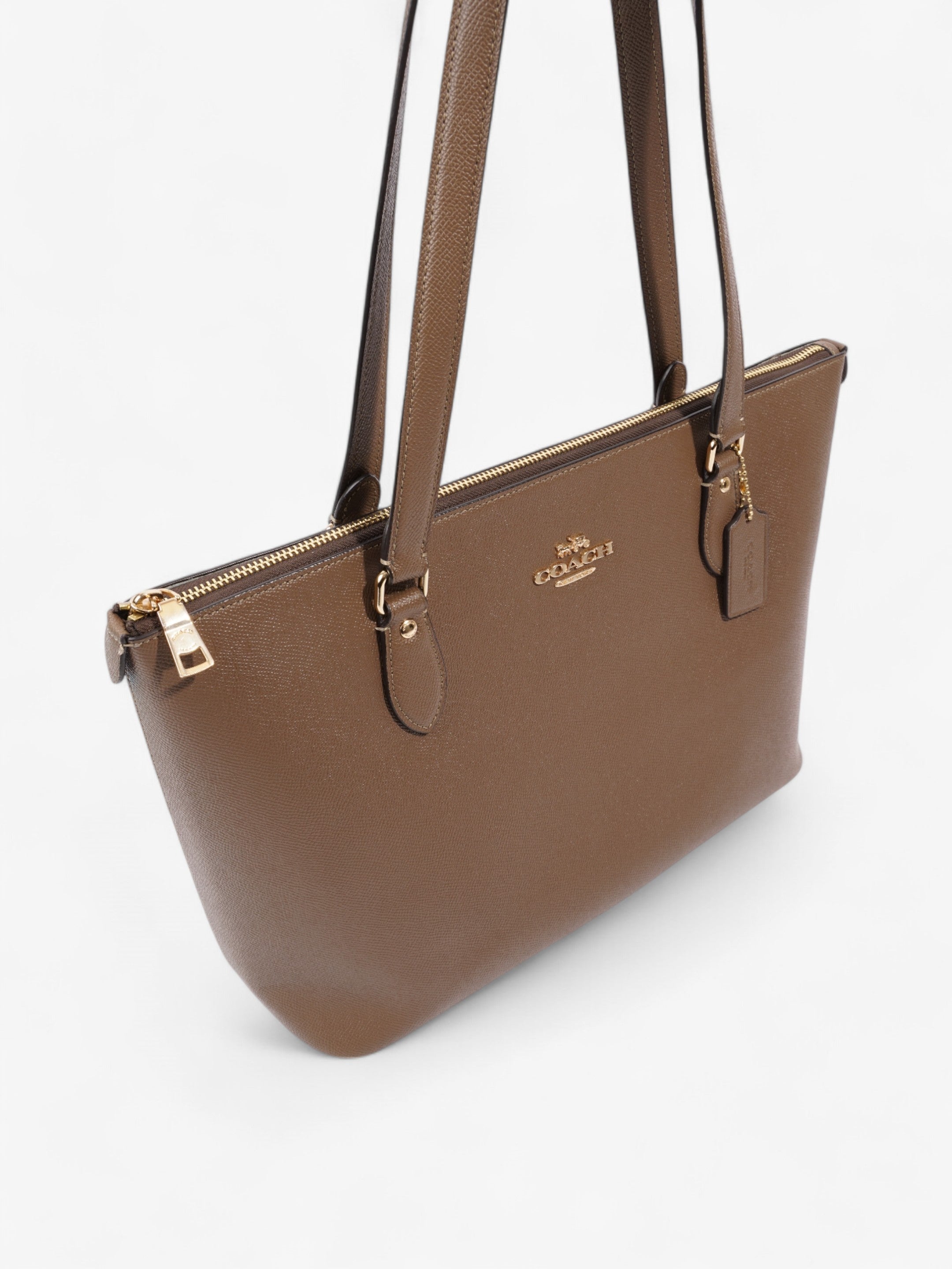 Coach Gallery Tote Light Brown Grained Leather