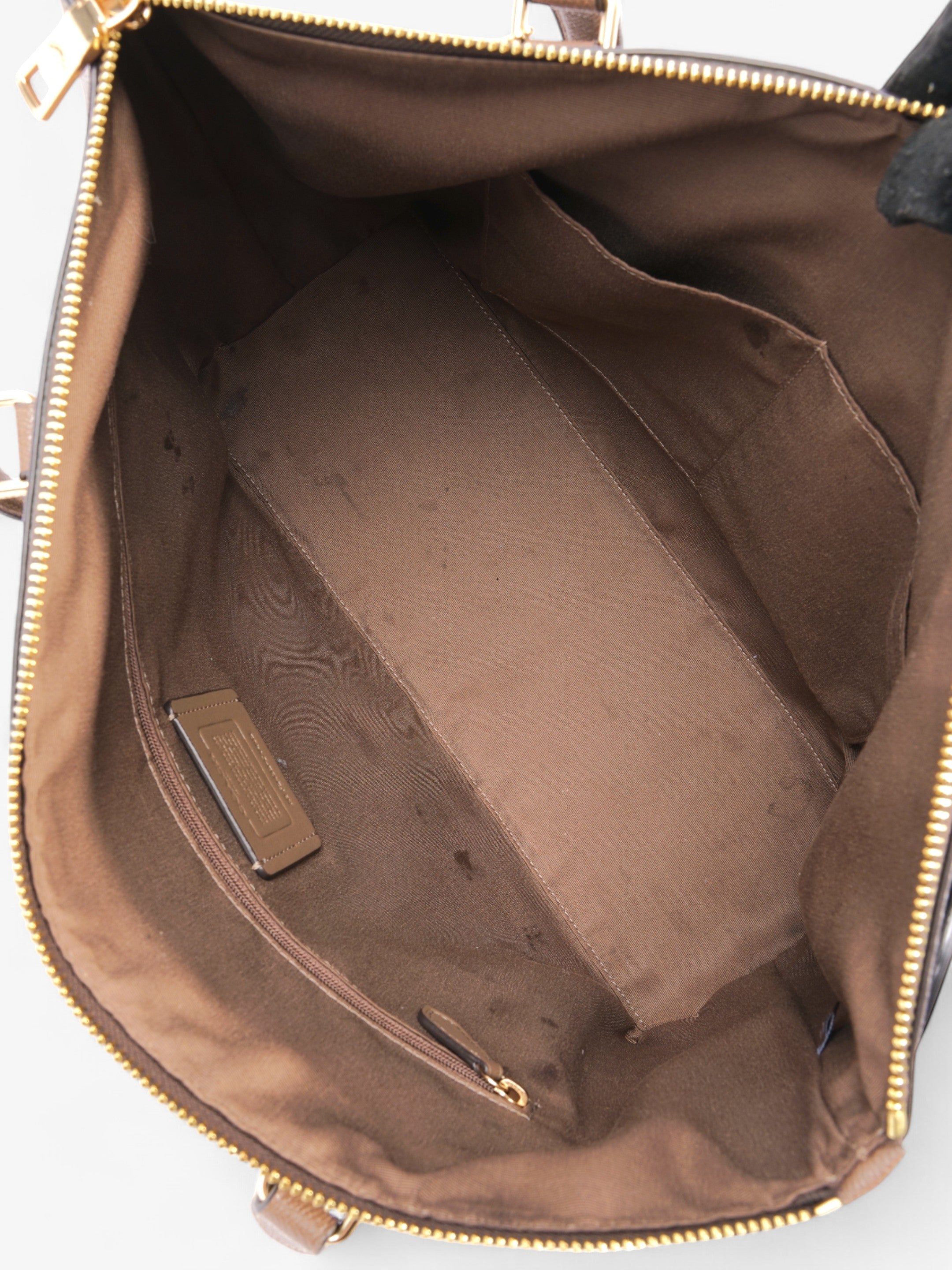Coach Gallery Tote Light Brown Grained Leather
