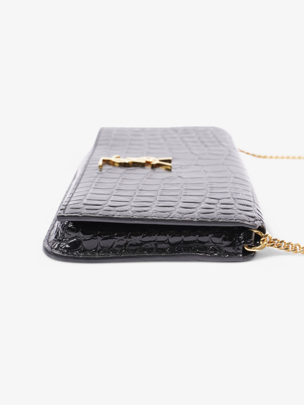 Saint Laurent Cassandre Black Embossed Leather