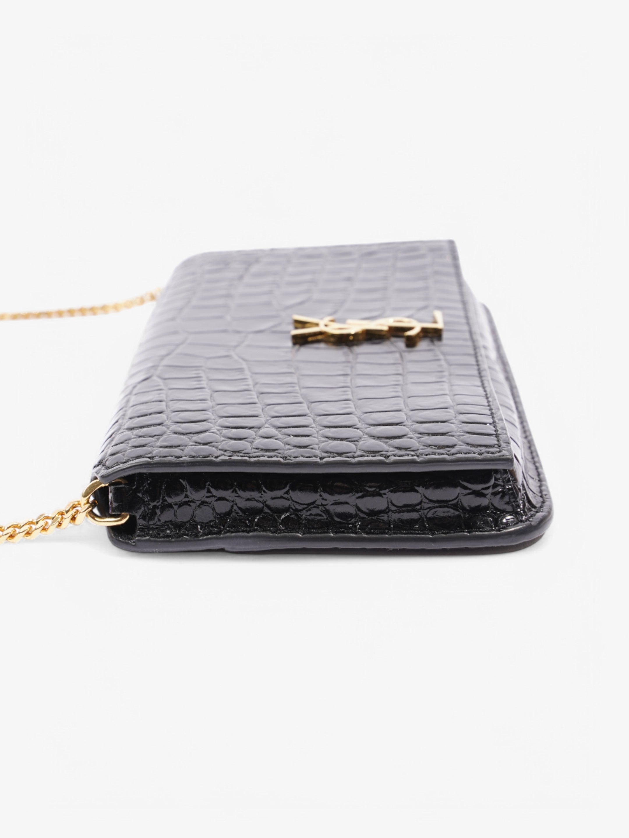 Saint Laurent Cassandre Black Embossed Leather