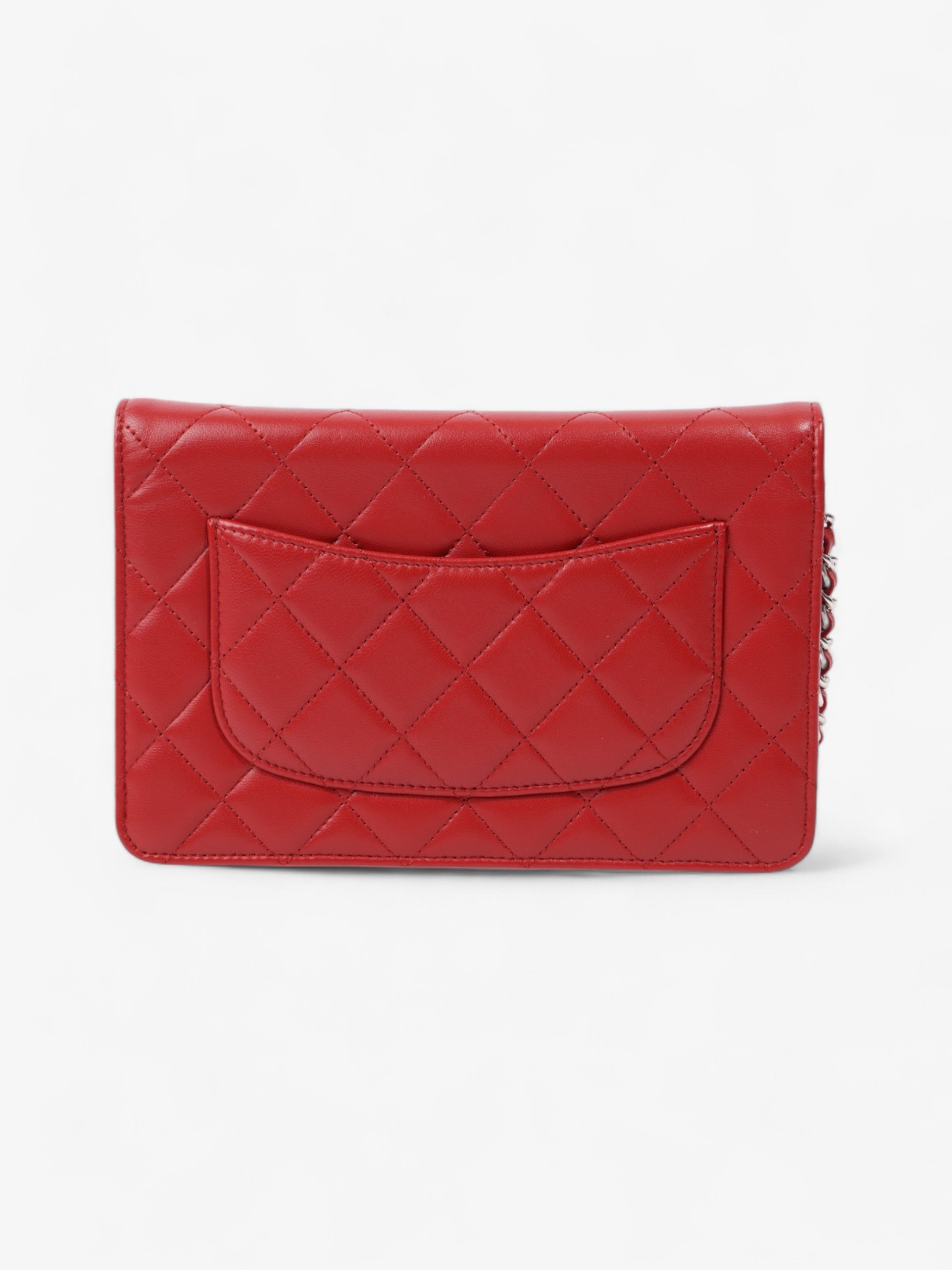 Chanel Wallet On Chain Red Lambskin Leather