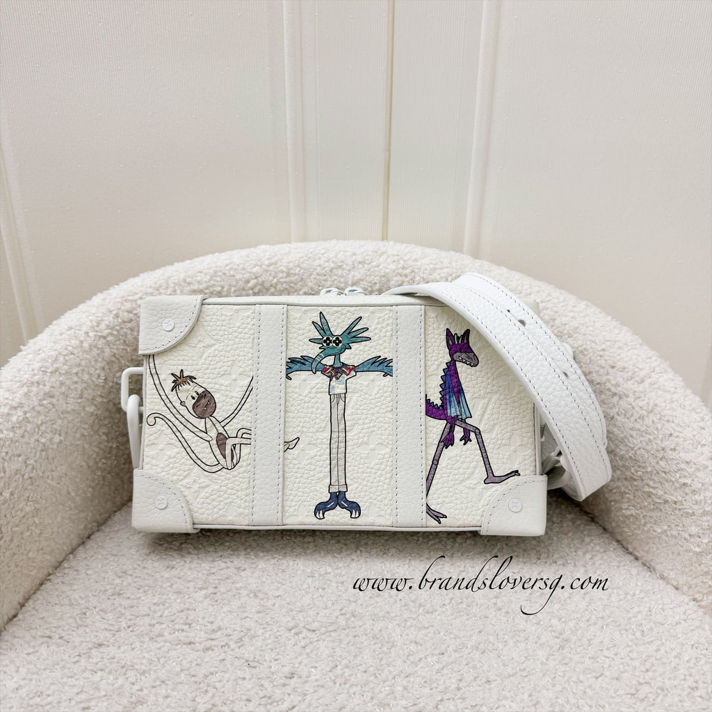 LV Soft Trunk Wallet with Graphic Print in Powder White Monogram and White HW