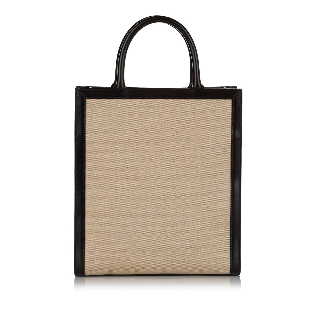 Celine Cabas Tote Bag Brown Canvas