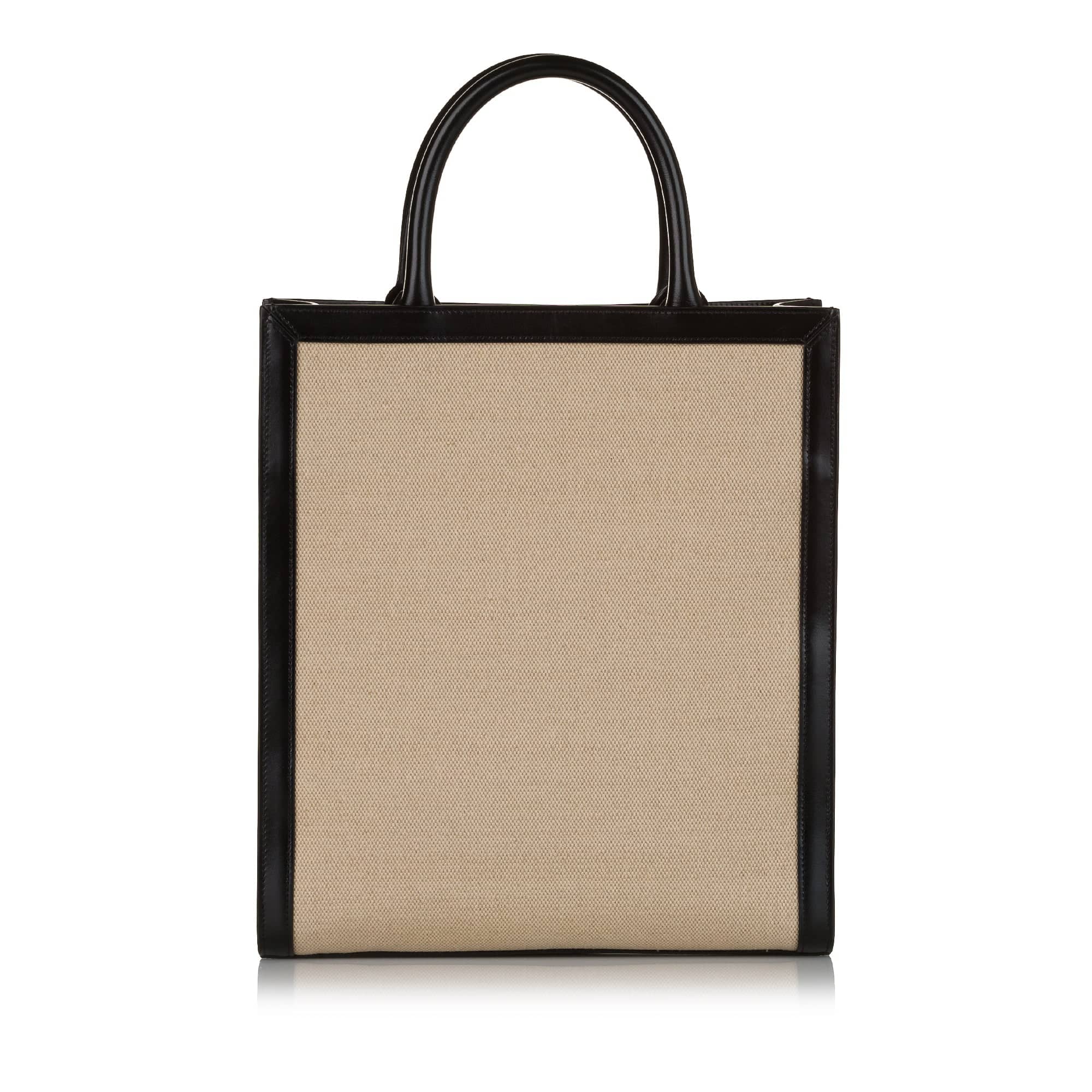 Celine Cabas Tote Bag Brown Canvas