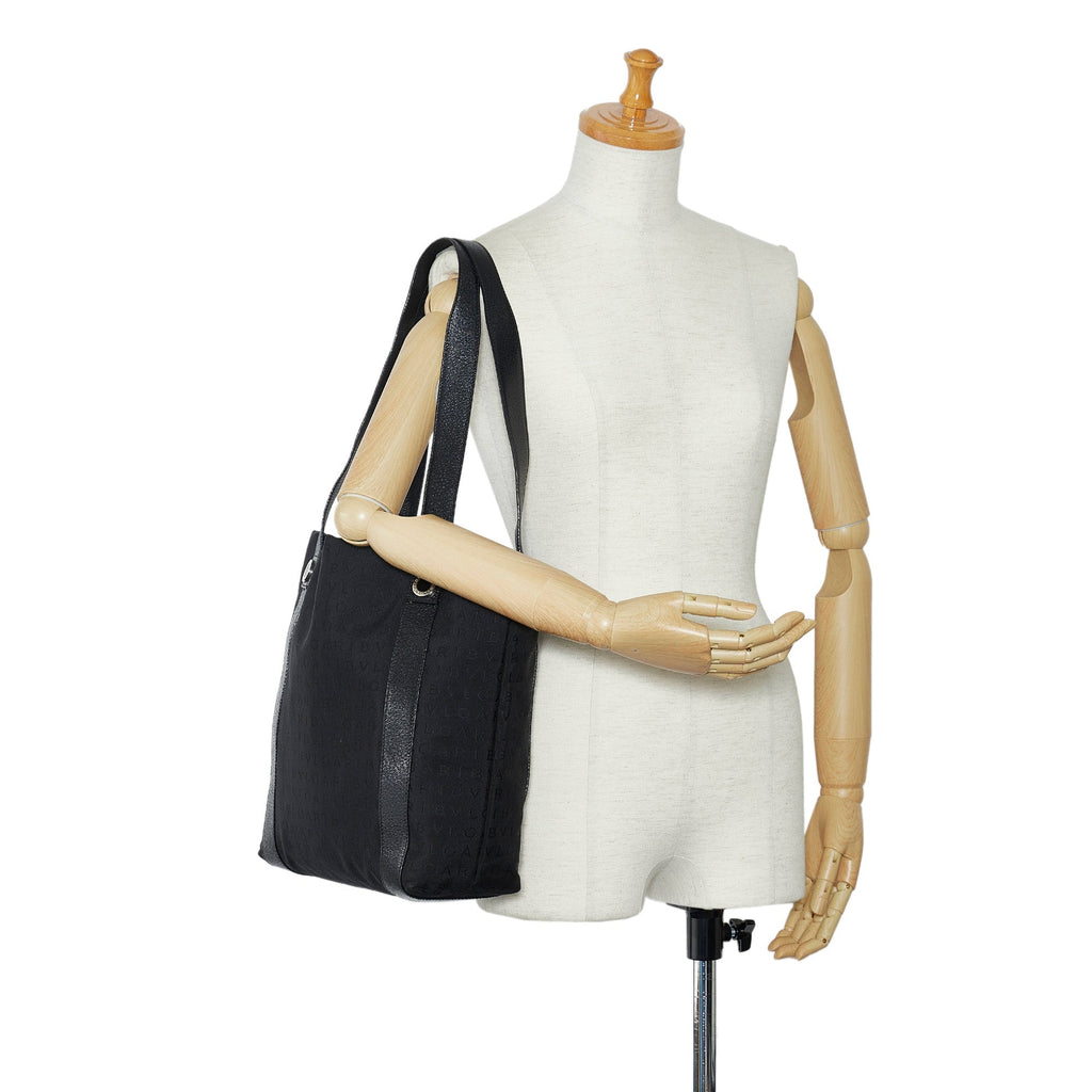 Black Bvlgari Logomania Tote