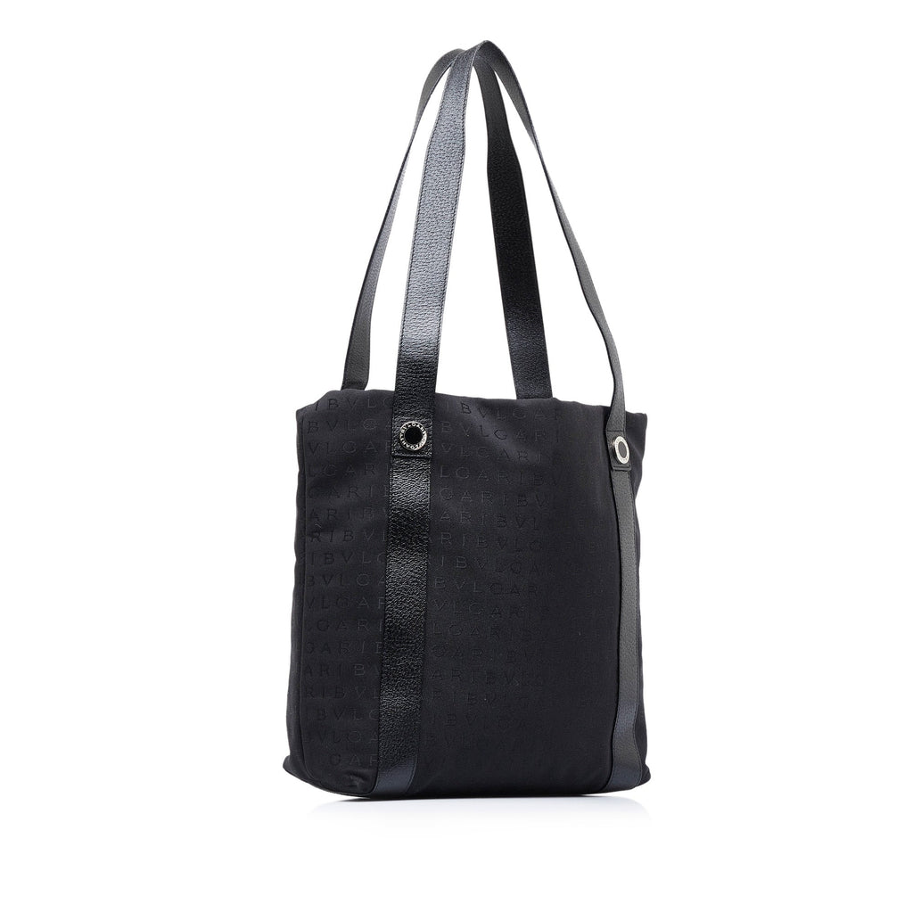 Black Bvlgari Logomania Tote