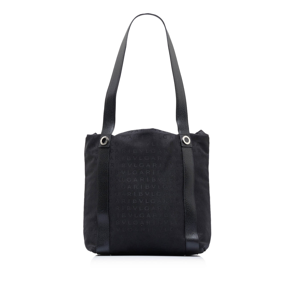 Black Bvlgari Logomania Tote