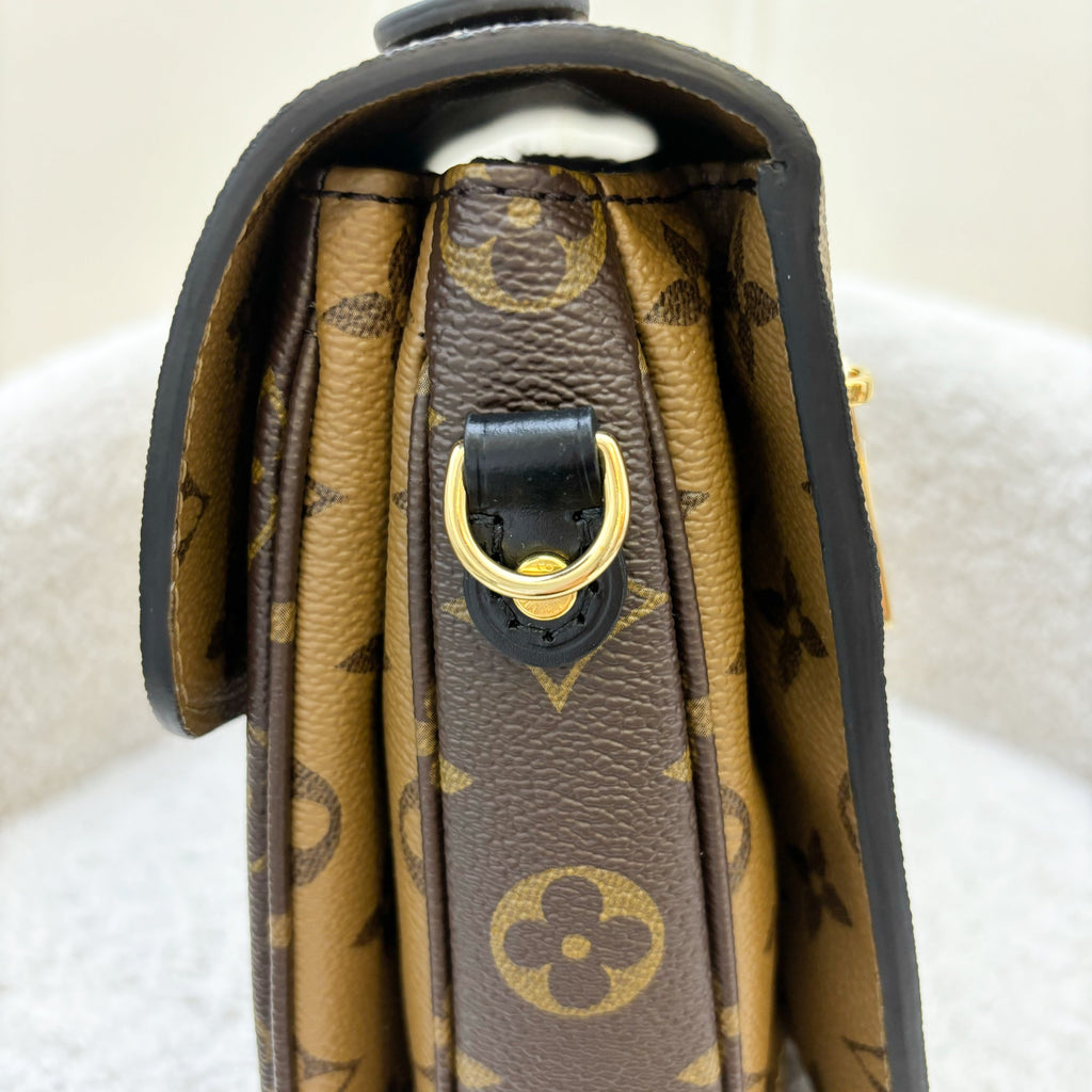 LV Pochette Metis in Reverse Monogram Canvas, Black Leather and GHW