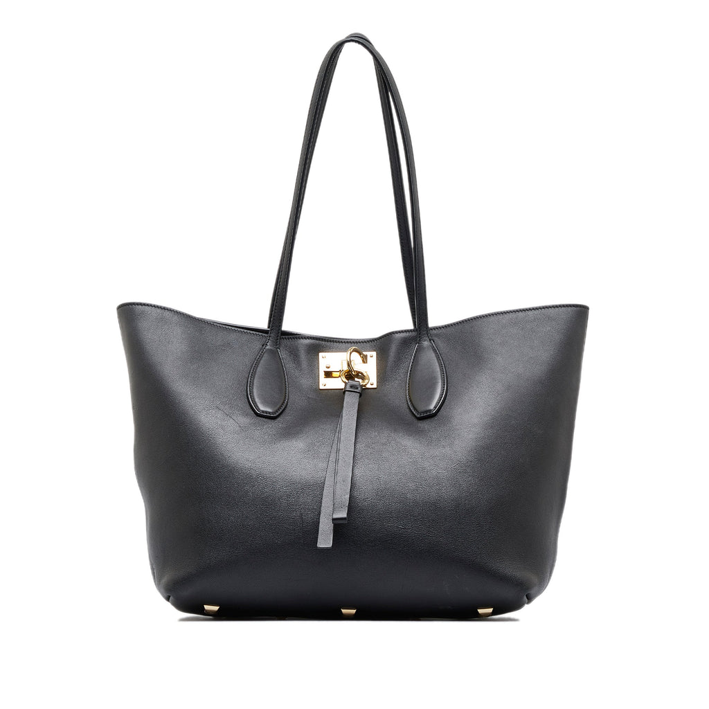 Black Ferragamo Gancini Tote Bag