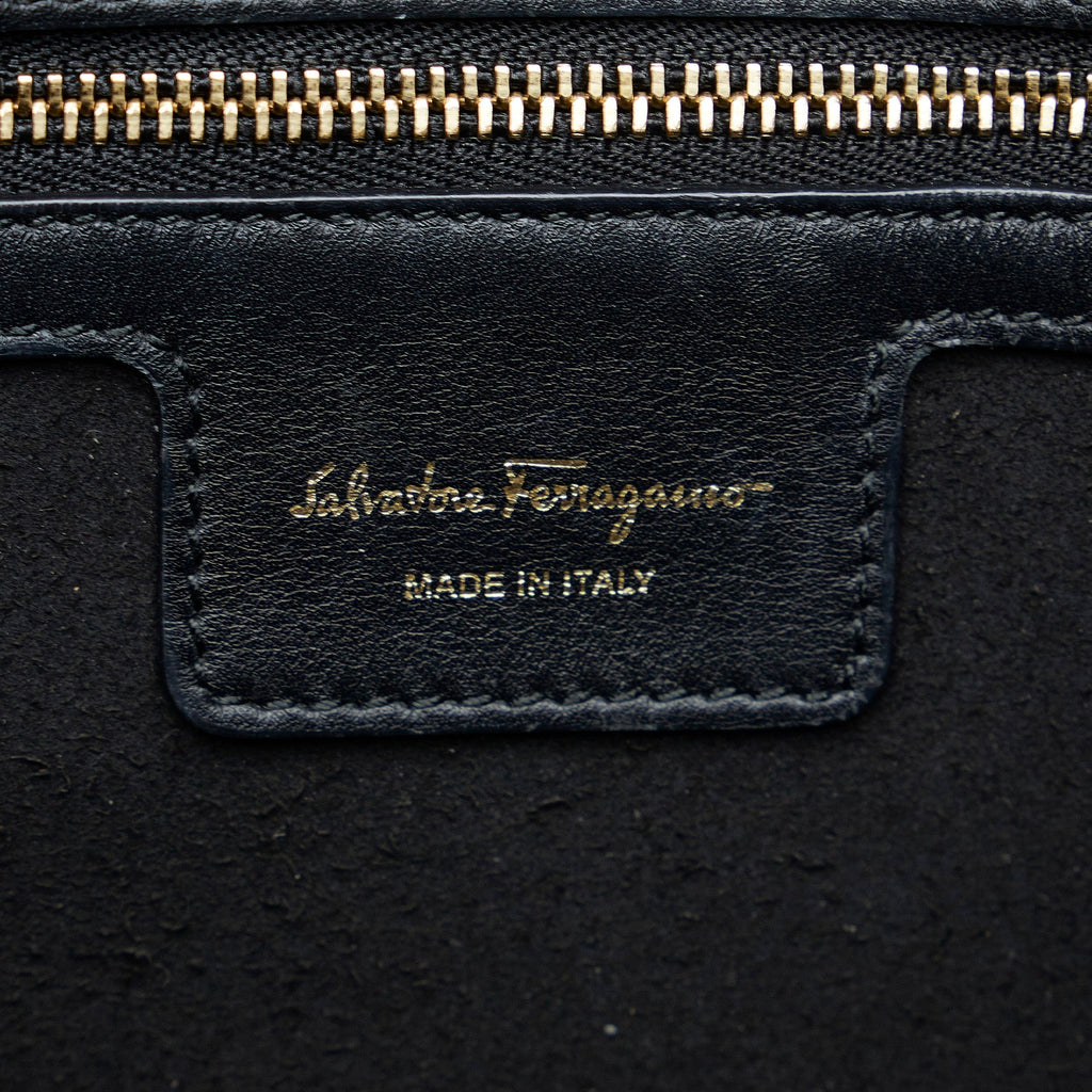 Black Ferragamo Gancini Tote Bag