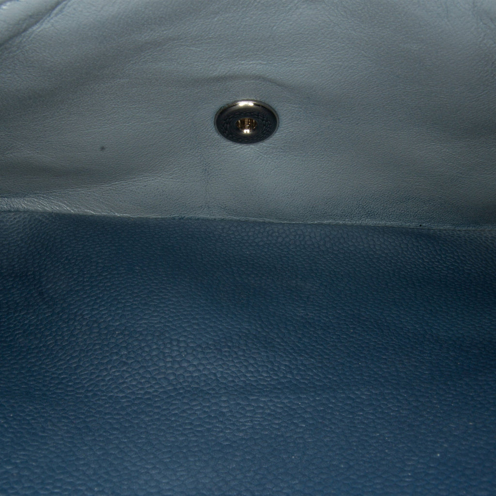 Chanel Classic Double Flap Jumbo Blue Caviar Gold