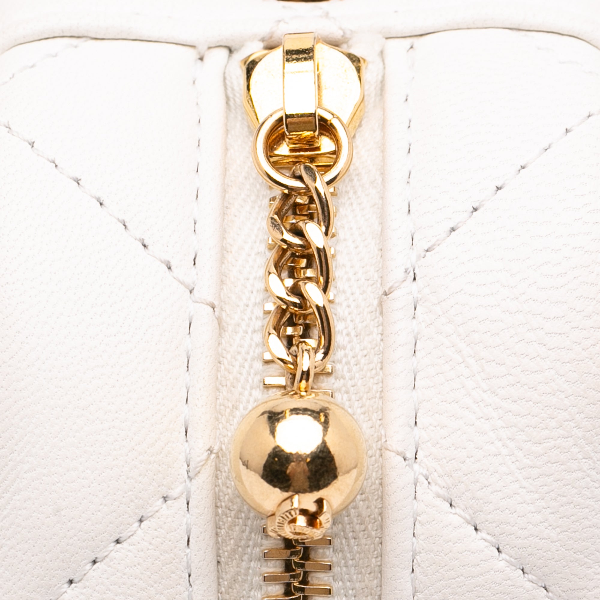 Chanel Camera Bag Small White Quilted Lambskin Gold