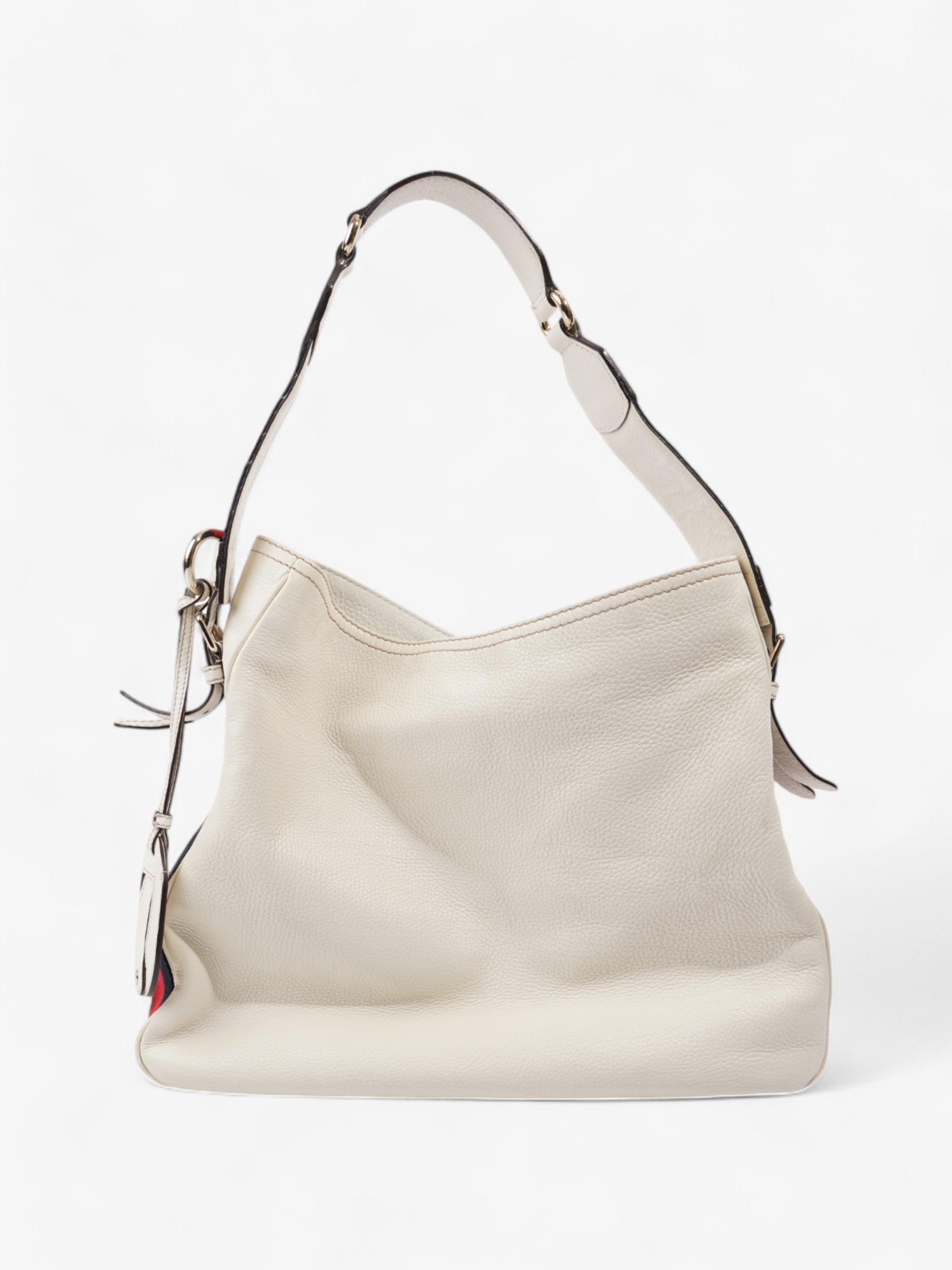 Gucci Heritage Hobo White / Navy Blue / Red Leather