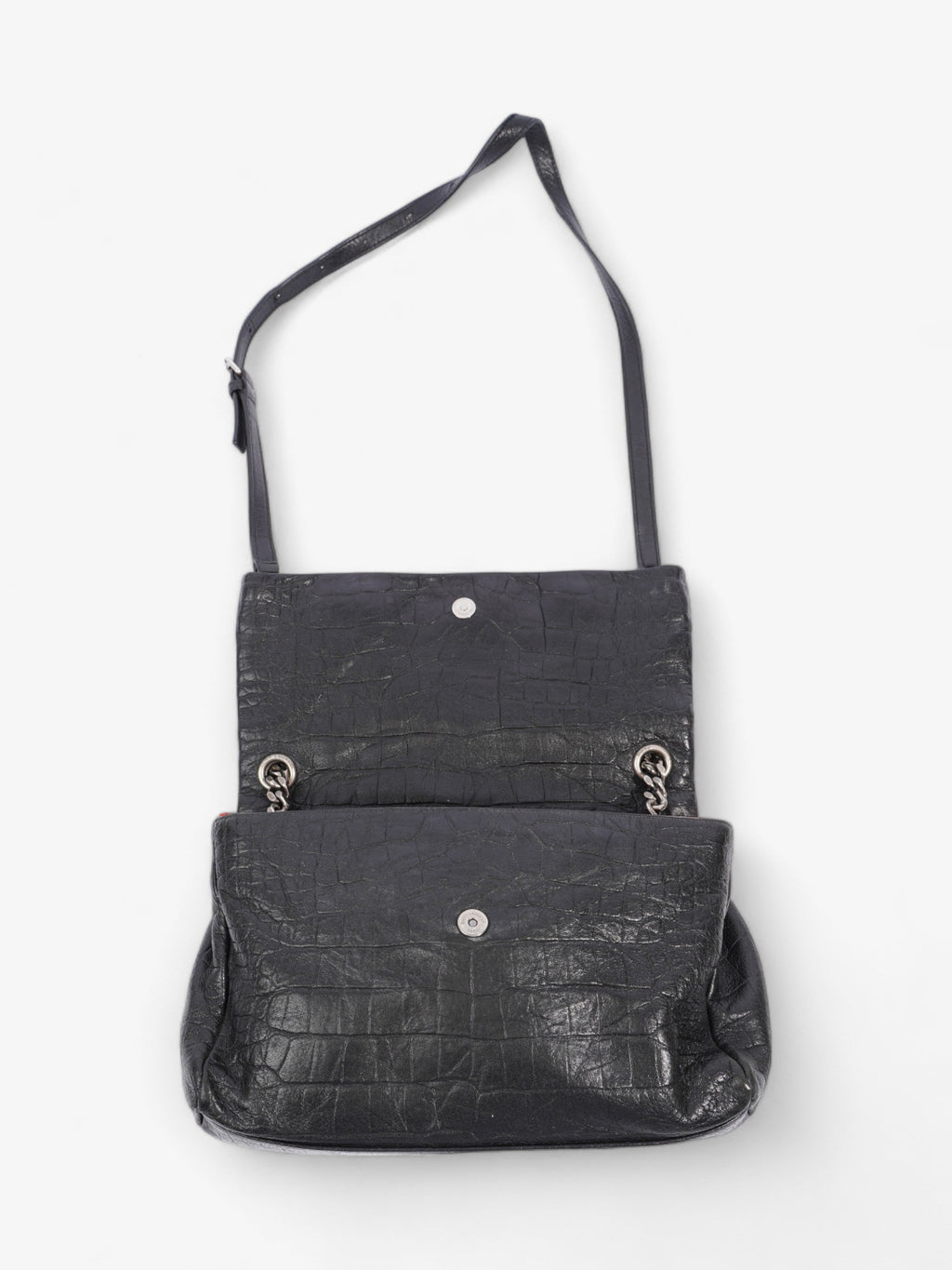 Saint Laurent West Hollywood Monogram Black Calfskin Leather Medium