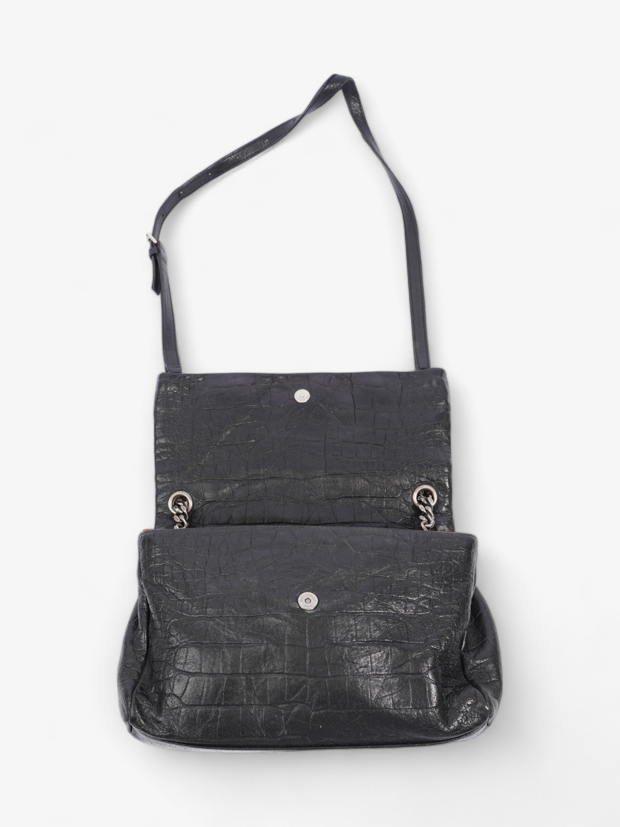 Saint Laurent West Hollywood Monogram Black Calfskin Leather Medium