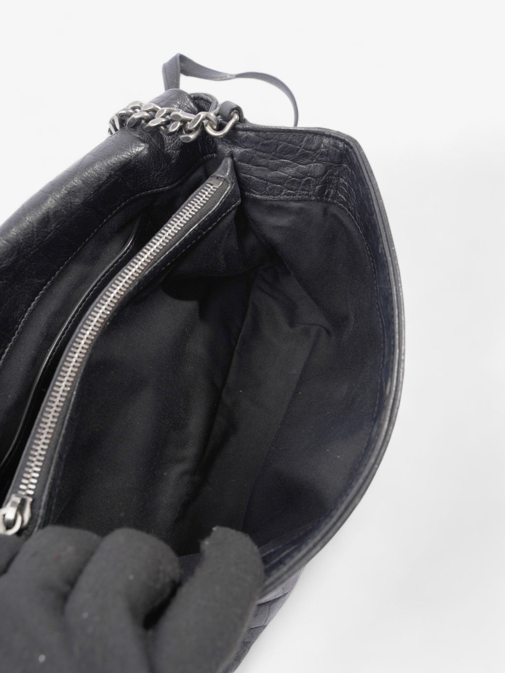 Saint Laurent West Hollywood Monogram Black Calfskin Leather Medium