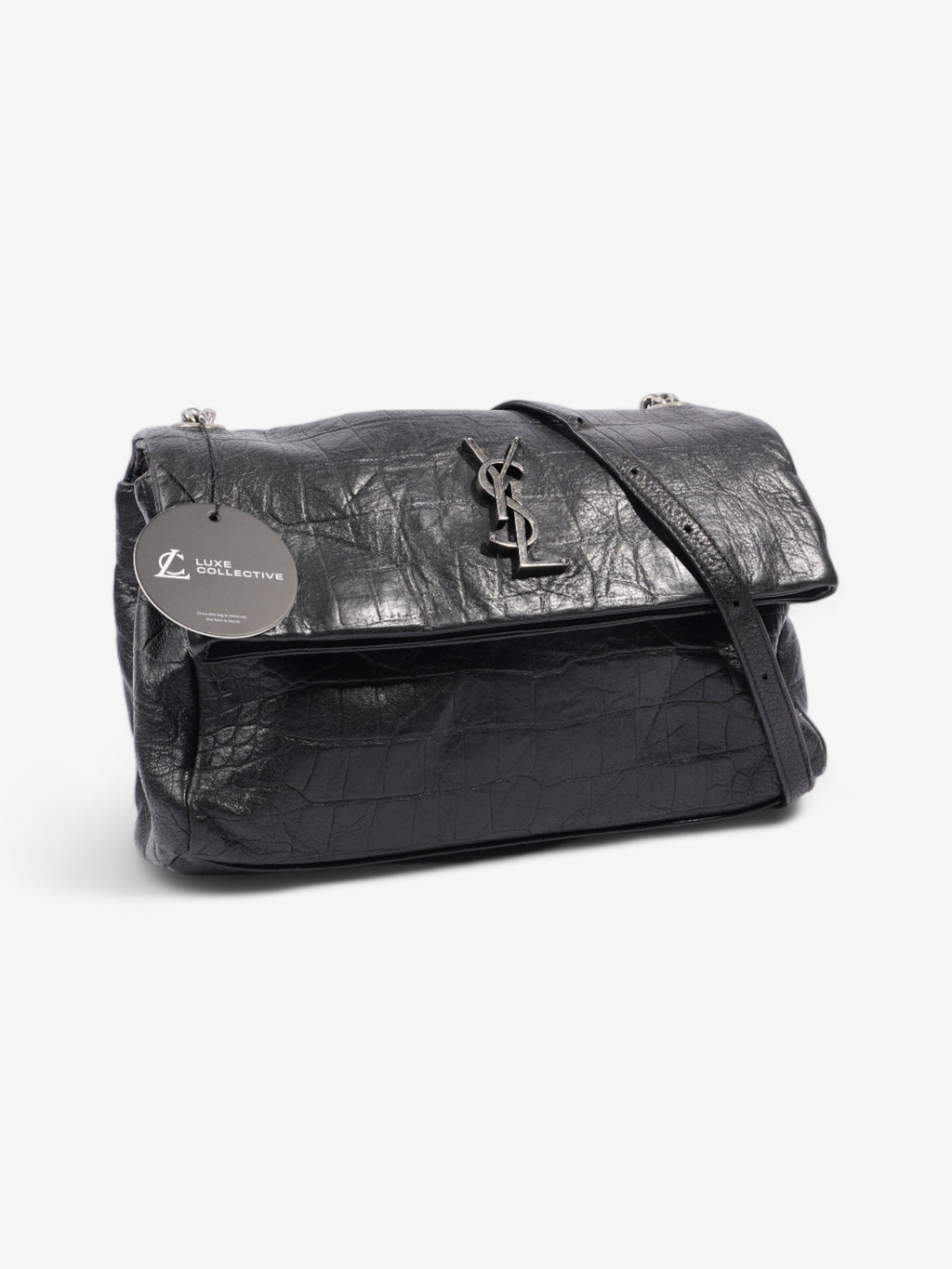 Saint Laurent West Hollywood Monogram Black Calfskin Leather Medium