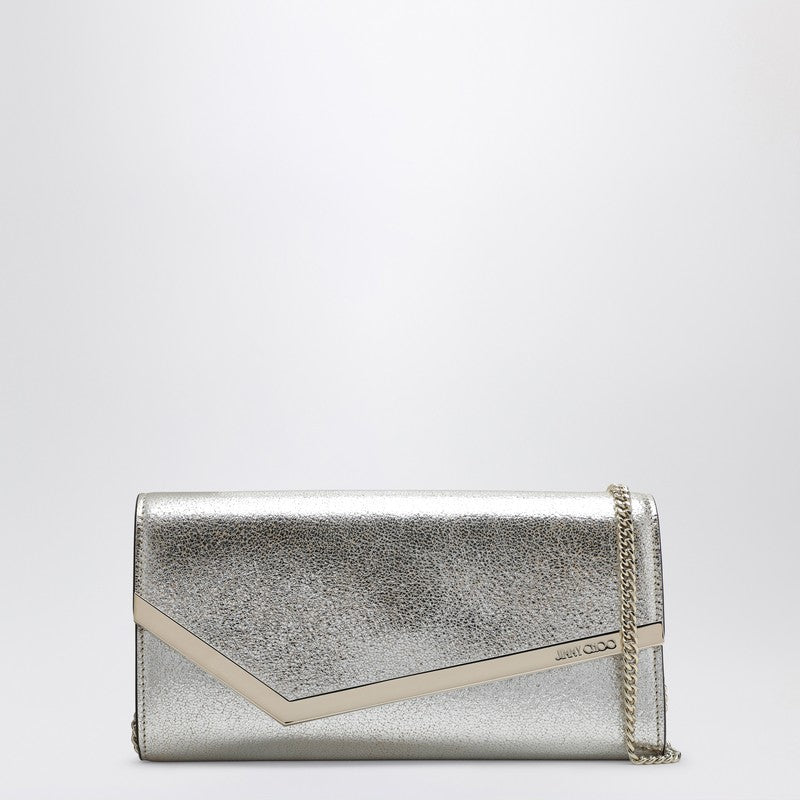 Jimmy Choo Emmie Shoulder Bag With Glitter Champagne Women