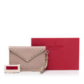 Valentino Rockstud Envelope Clutch Light Brown