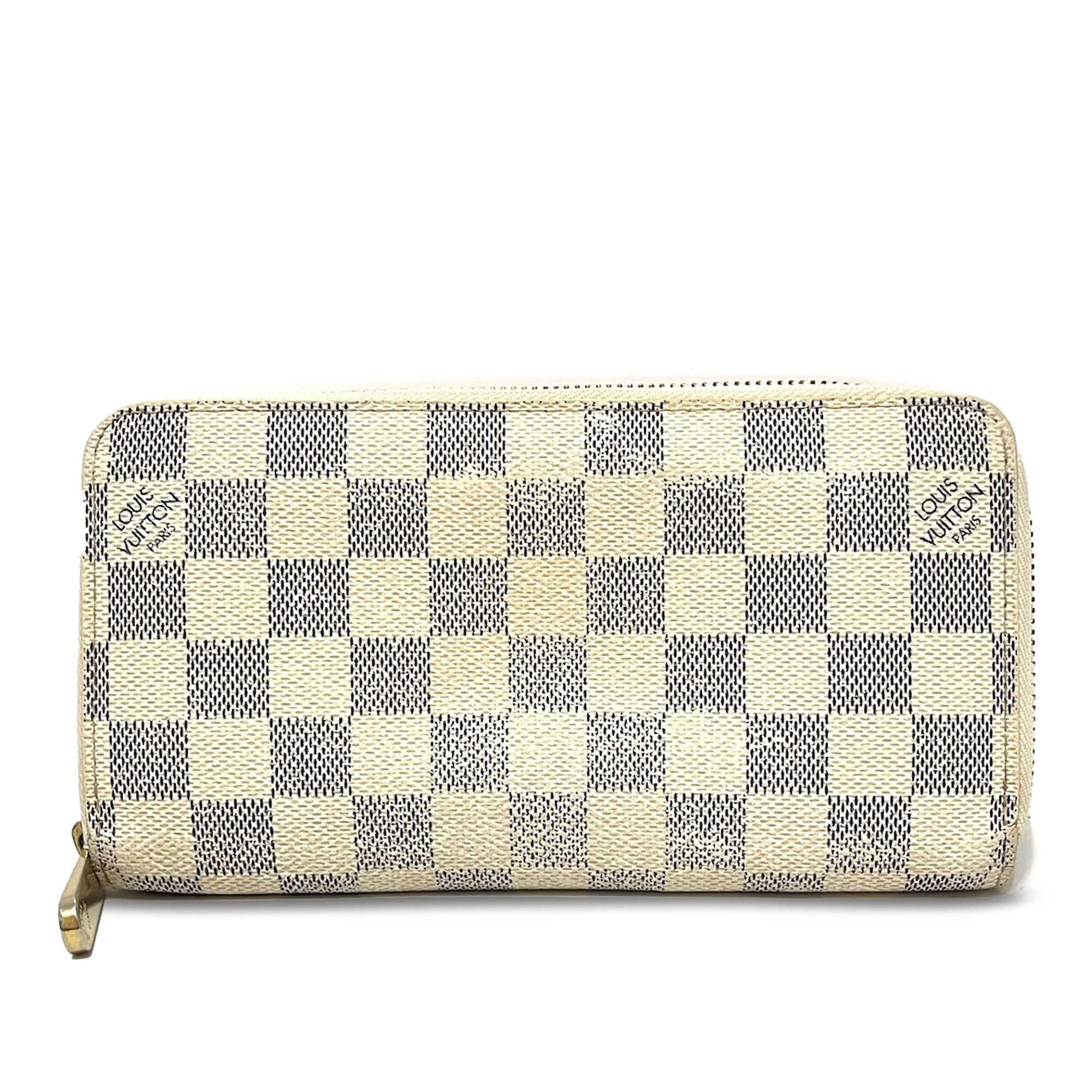 White Louis Vuitton Damier Azur Zippy Wallet