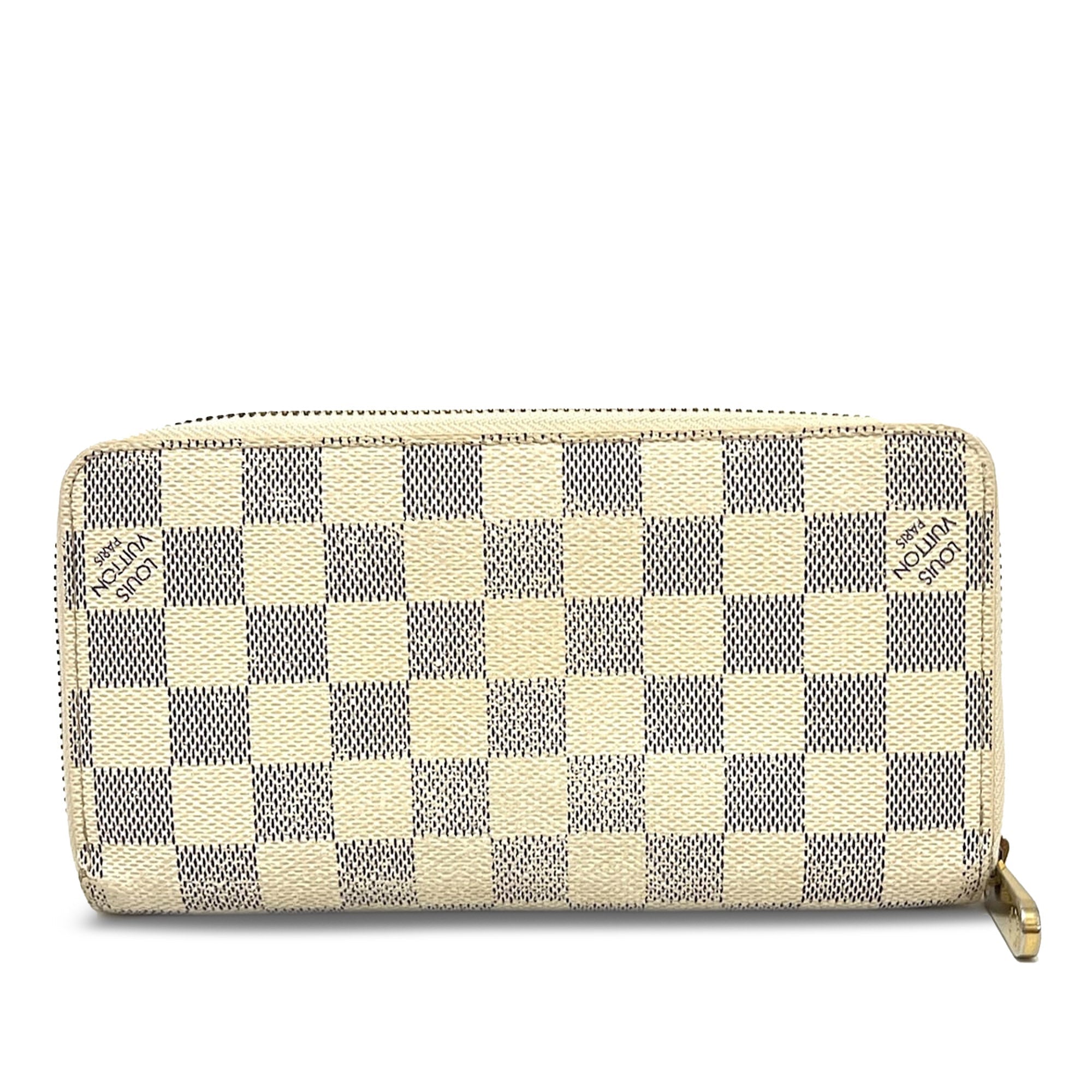 White Louis Vuitton Damier Azur Zippy Wallet