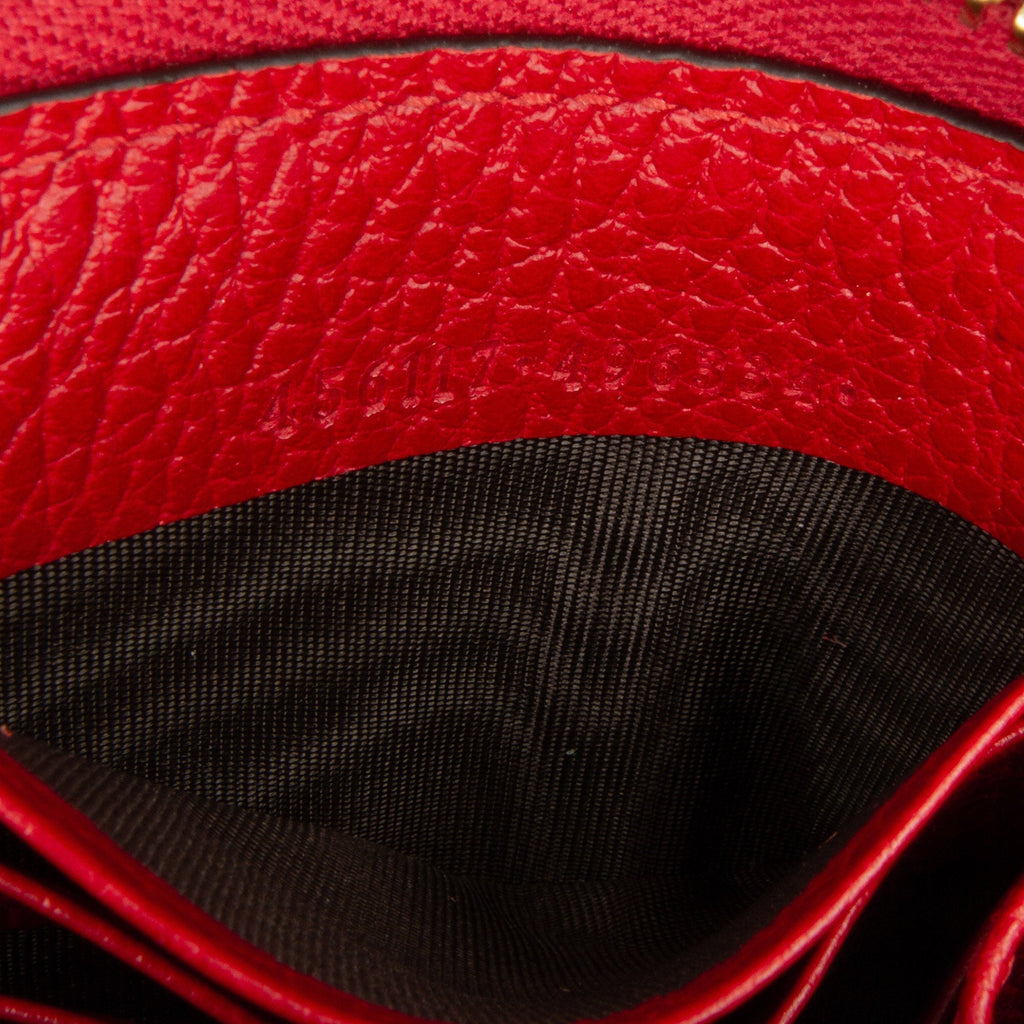 Gucci GG Marmont Zip Around Wallet Red Leather