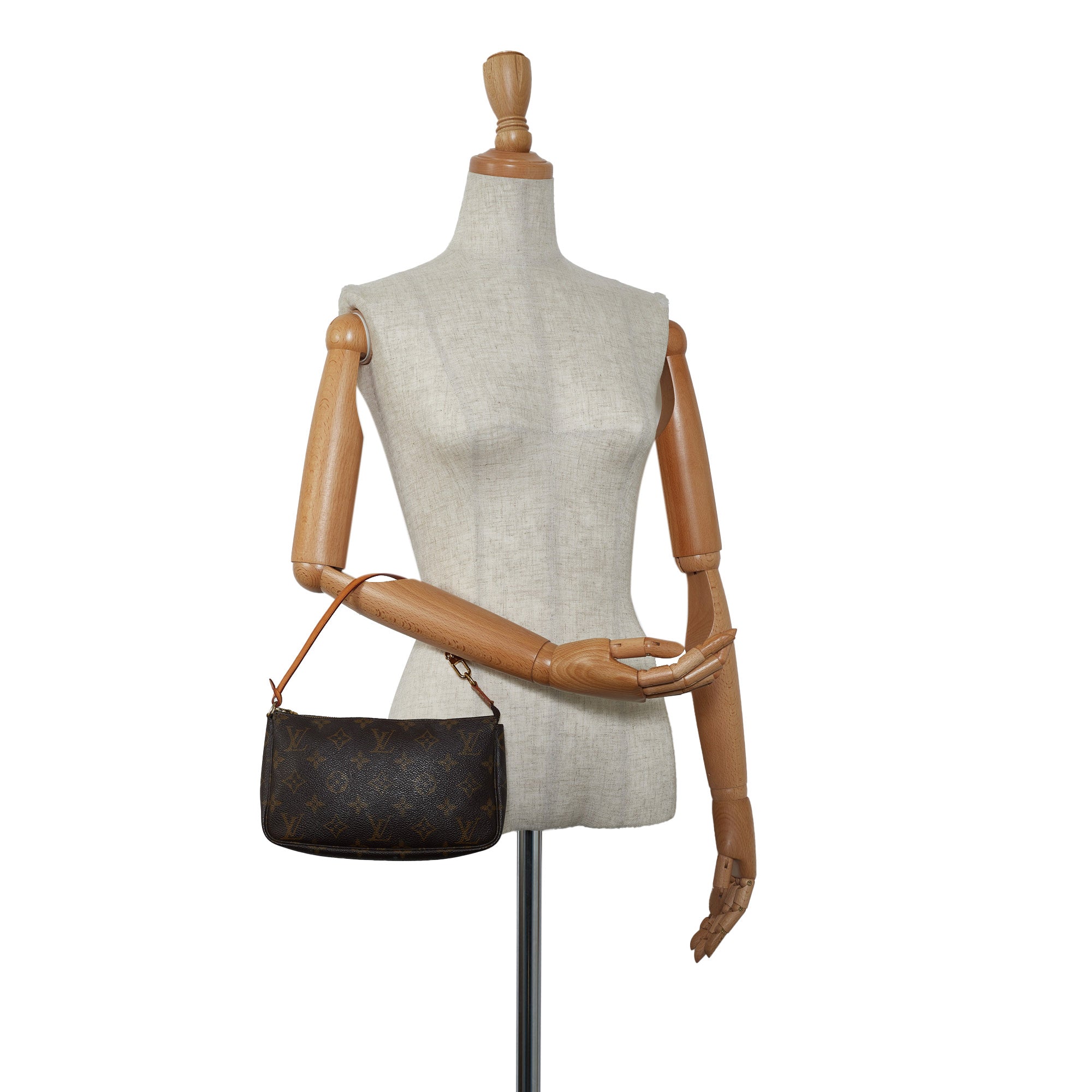 Brown Louis Vuitton Monogram Pochette Accessoires Baguette