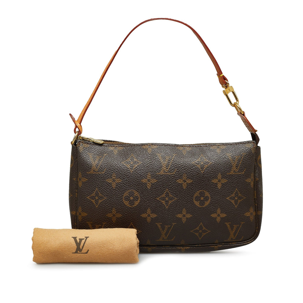 Brown Louis Vuitton Monogram Pochette Accessoires Baguette