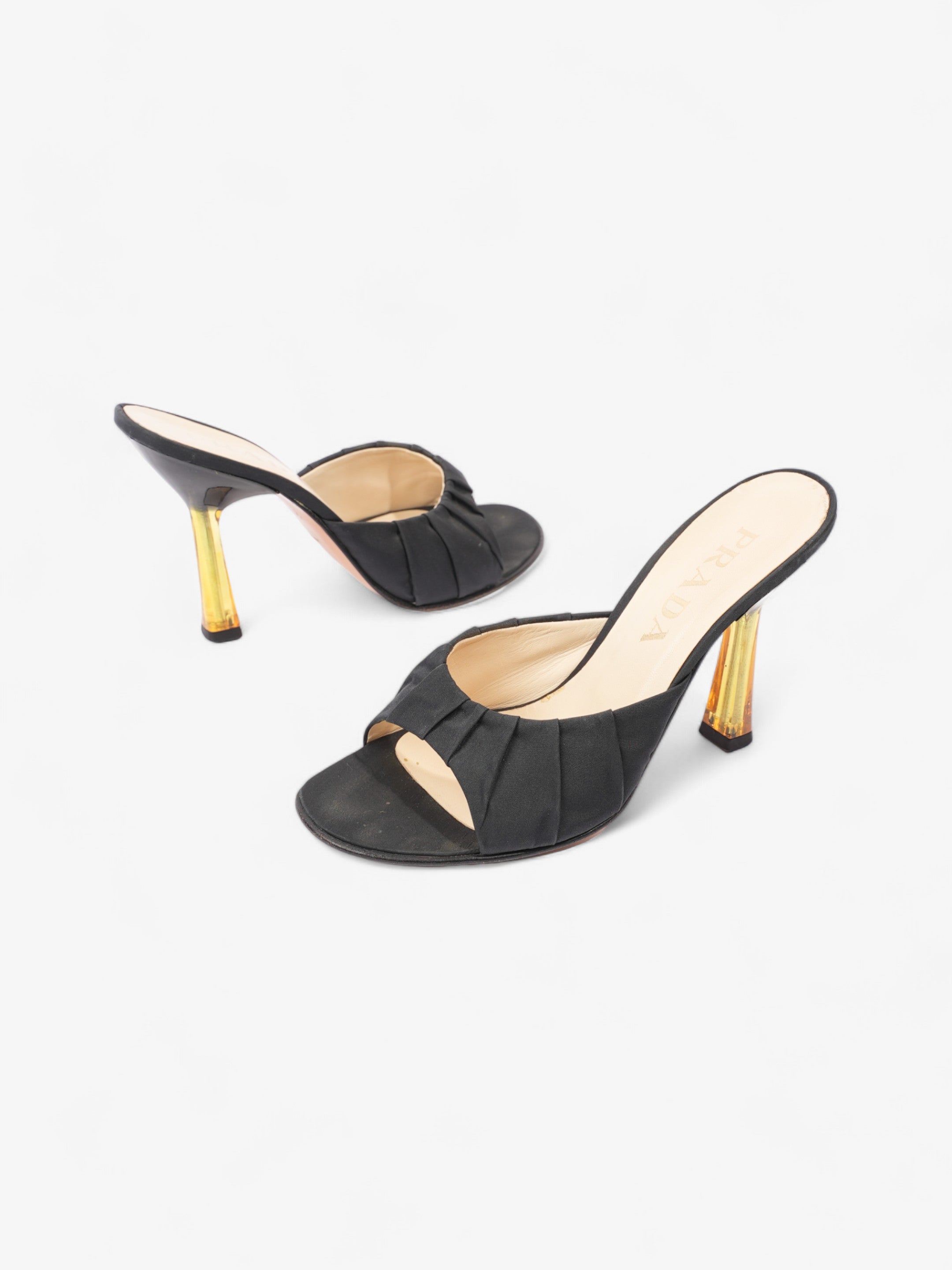 Prada Pump 100 Black Satin EU 37 UK 4