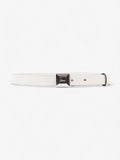 Gucci Thin Square Buckle Belt White Patent Leather 85cm