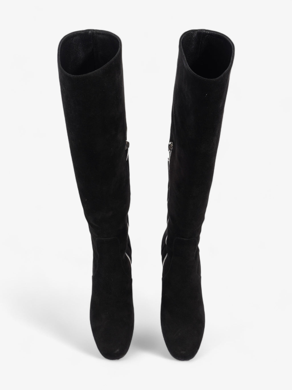 Saint Laurent Babies 70 Tall Boots 70mm Black / Silver Suede EU 37 UK 4