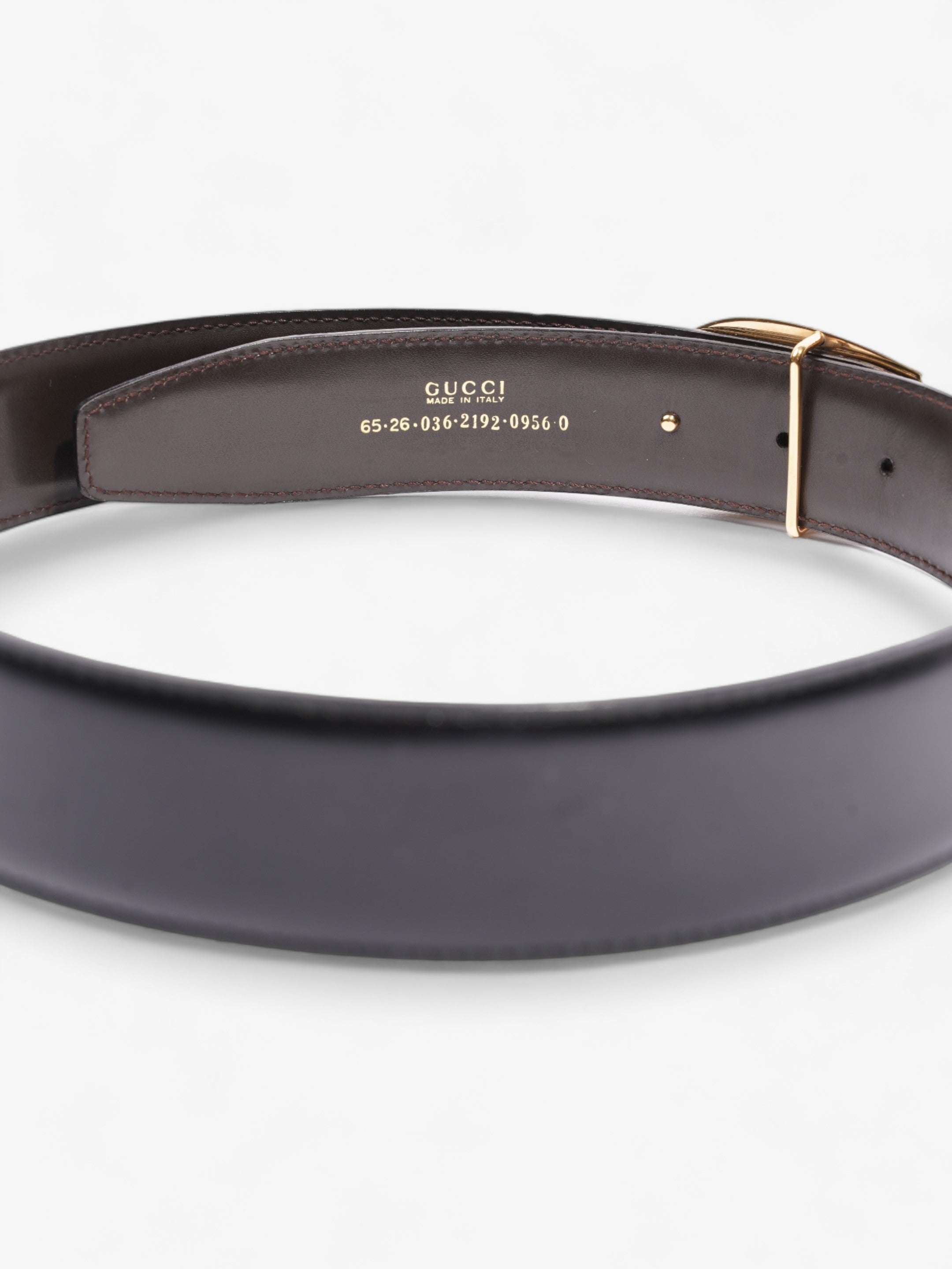 Gucci G Buckle Belt Black Leather 65cm / 26"