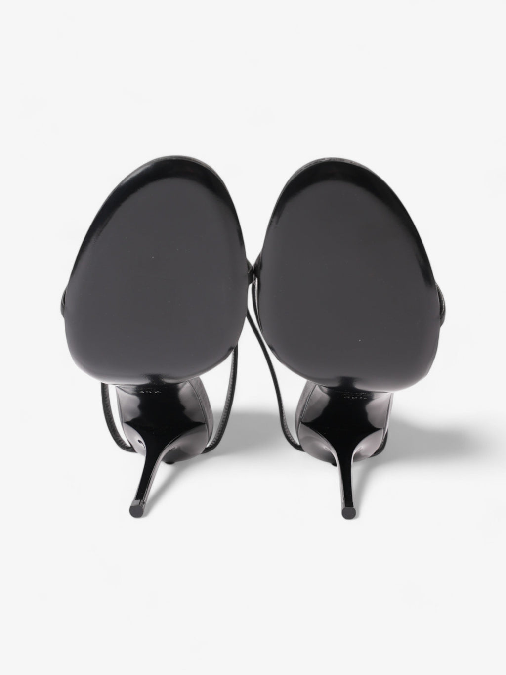Saint Laurent Cassandre Palm Heels 110mm Black / Gold Leather EU 38.5 UK 5.5