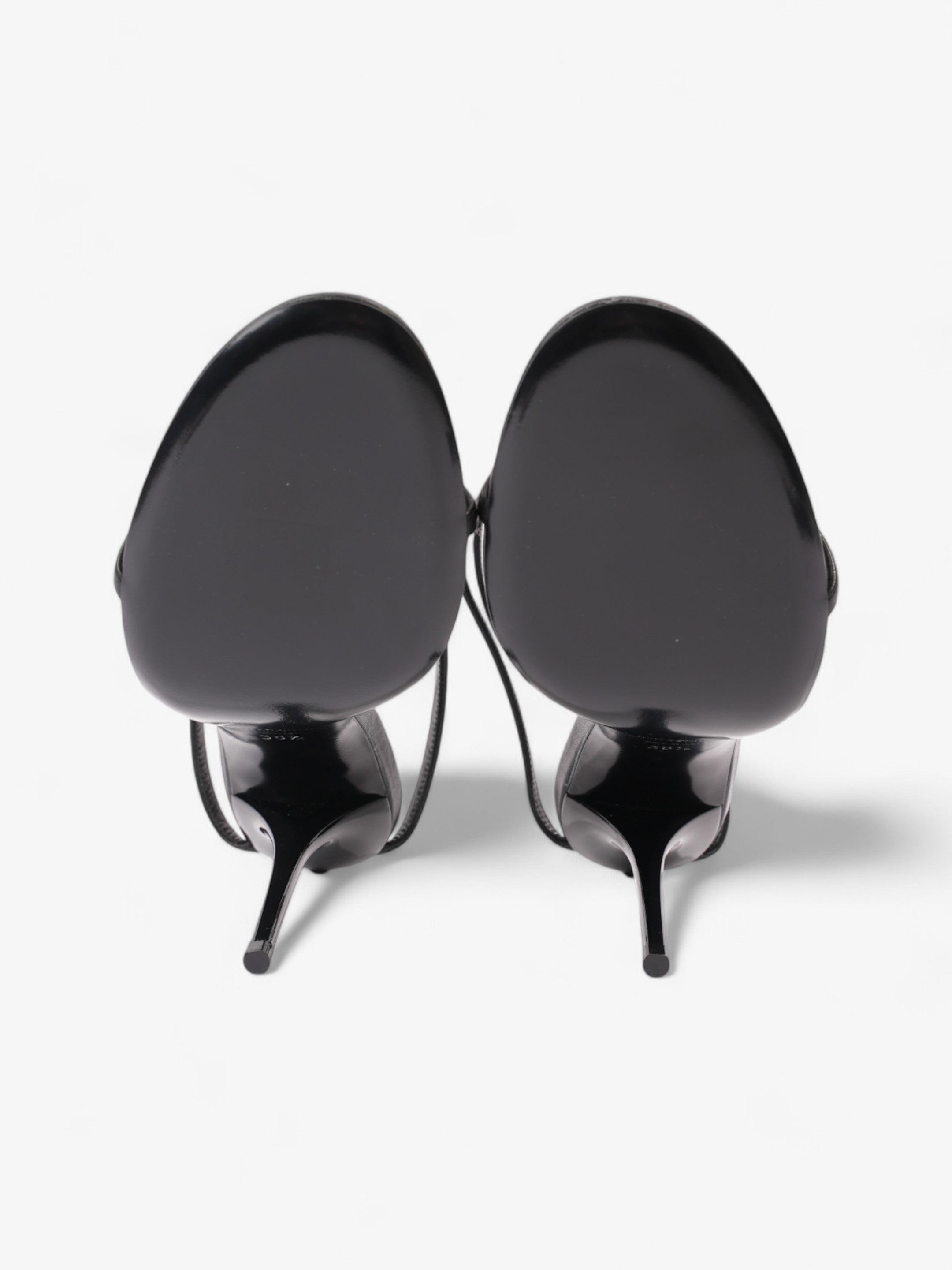 Saint Laurent Cassandre Palm Heels 110mm Black / Gold Leather EU 38.5 UK 5.5