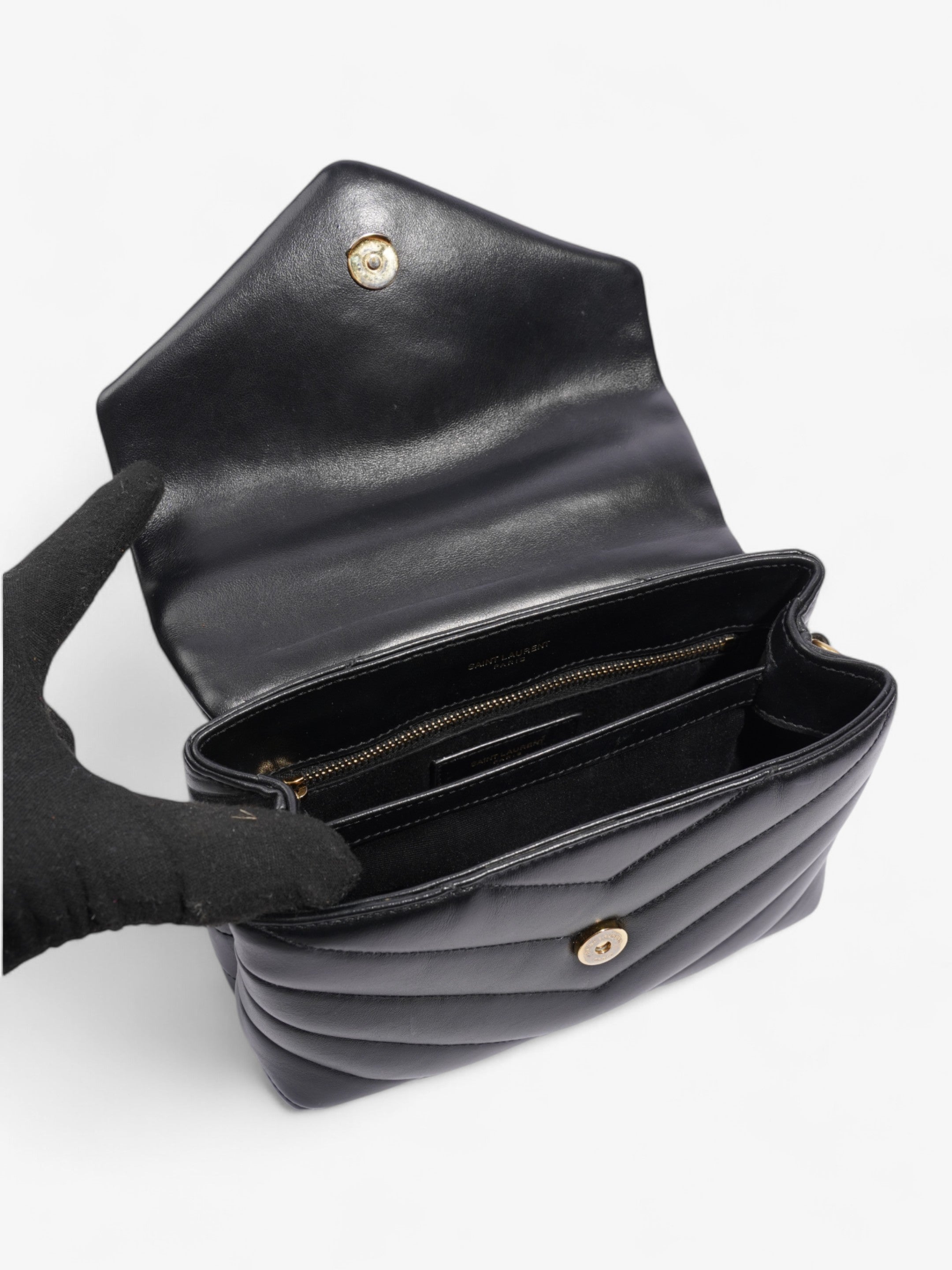 Saint Laurent Lou Lou Black Calfskin Leather Toy