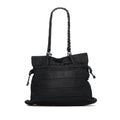 Black Ferragamo Tiered Grosgrain Tote Bag