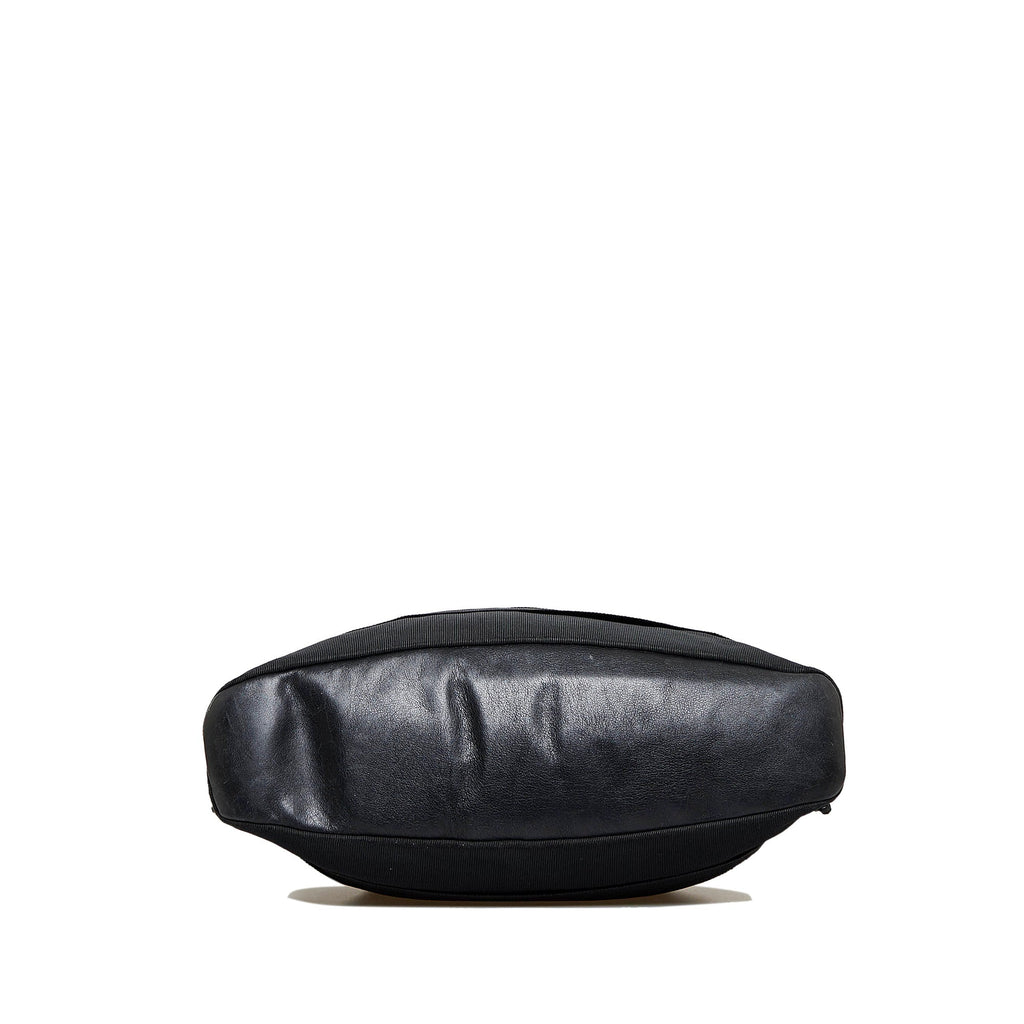 Black Ferragamo Tiered Grosgrain Tote Bag