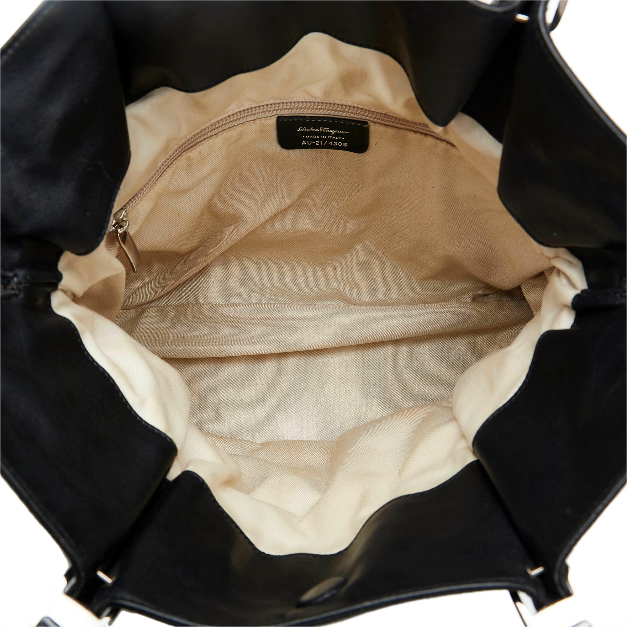 Black Ferragamo Tiered Grosgrain Tote Bag