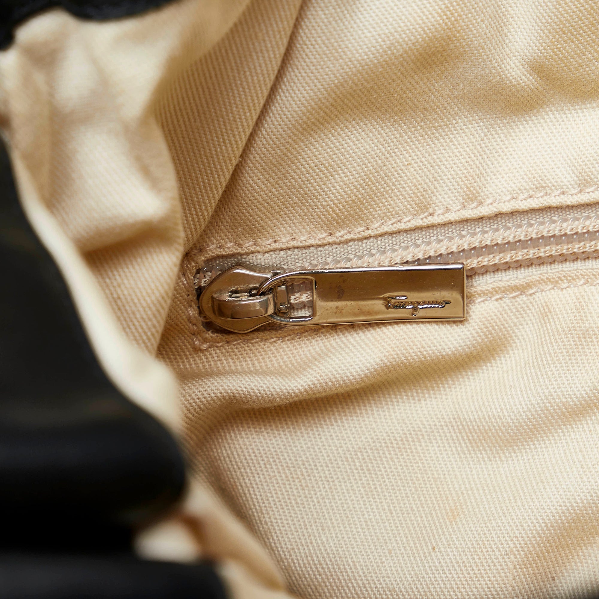 Black Ferragamo Tiered Grosgrain Tote Bag