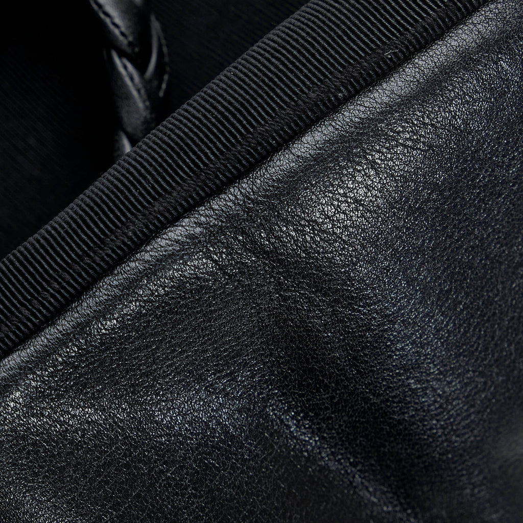 Black Ferragamo Tiered Grosgrain Tote Bag