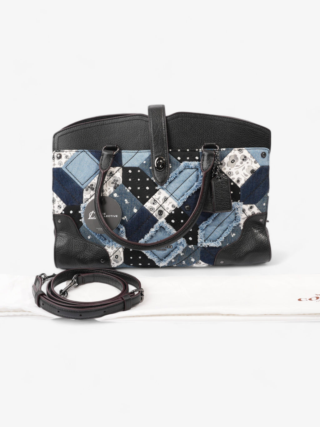 Coach Mercer Satchel Black / Blue Denim