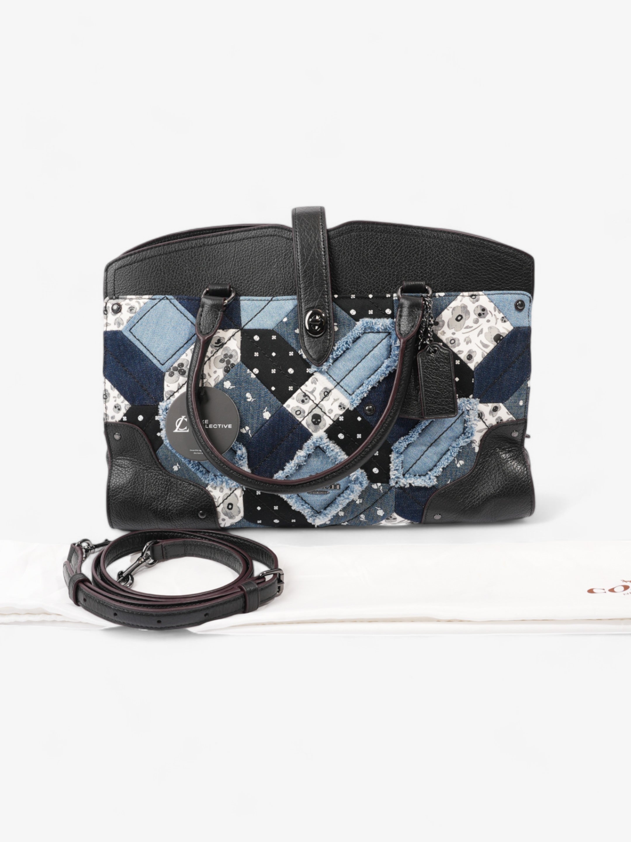 Coach Mercer Satchel Black / Blue Denim