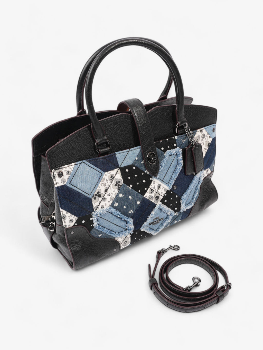 Coach Mercer Satchel Black / Blue Denim