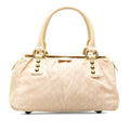 Beige Louis Vuitton Monogram Mini Lin Trapeze PM Handbag