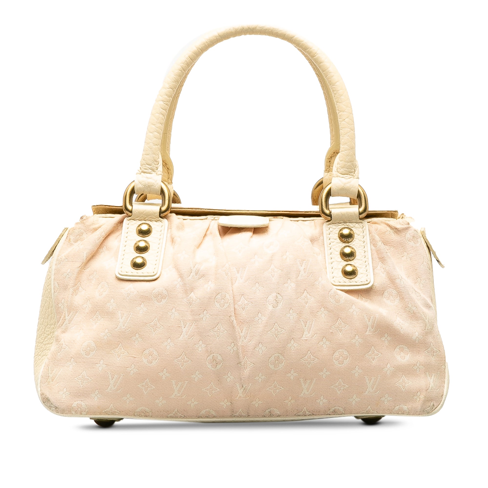 Beige Louis Vuitton Monogram Mini Lin Trapeze PM Handbag