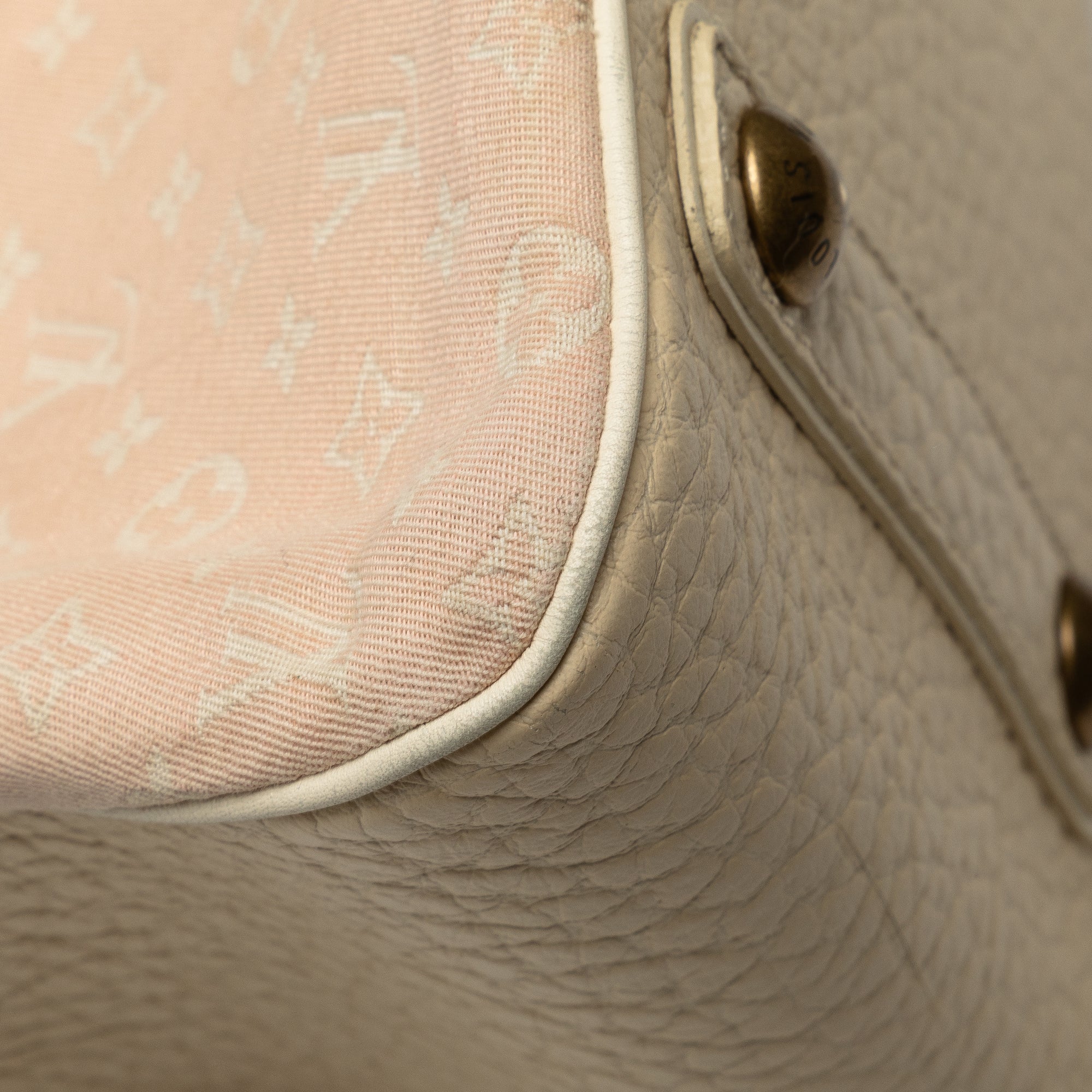 Beige Louis Vuitton Monogram Mini Lin Trapeze PM Handbag